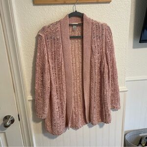 Chico's Dusty Pink Open Knit Cardigan